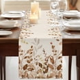 thumbnail image 3 of Table Runners 70 Inches Long Dress Scarves, Brown Orange Eucalyptus Farmhouse Coffee/Dining/Kitchen Table Decor, Holiday Table Runner, Farmhouse Weeping Leaves Linen 13x70 Inch, 3 of 9