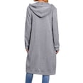 thumbnail image 4 of Dwellite Women's Zip Up Hoodies Oversized Fleece Long Tunic Sweatshirts Casual Fall Jacket Coat with Pockets Light Gray M, 4 of 5