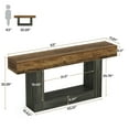 thumbnail image 2 of Resenkos Entryway Table, Console Sofa Table,63" Wood Console Table, Farmhouse 2-Tier Sofa Table Entryway Table,Brown & Grey, 2 of 5
