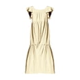 thumbnail image 4 of LEEYNEER Maxi Dresses for Women 2024 Ruffle Cap Short Sleeve Dress Pleated Swing Tunic Dress Flowy Boho Beach Sundress, 4 of 5