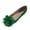 Green, variant on HomeDM Womens Ballet Flats Closed Pointy Toe Dressy Flower Casual Slip-On Daily Walking Work Dress Shoes, White Size 9.5