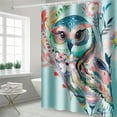 thumbnail image 1 of NETSENG Rideaux de Douche, Doublure de Rideau de Douche en Tissu Hibou Coloré Rideau de Cabine de Douche avec 12 Crochets pour Maison Hôtel Lavable à la Machine Rideau de Douche Imperméable pour Salle de Bain (72 Pouces X 72 Pouces), 1 of 5