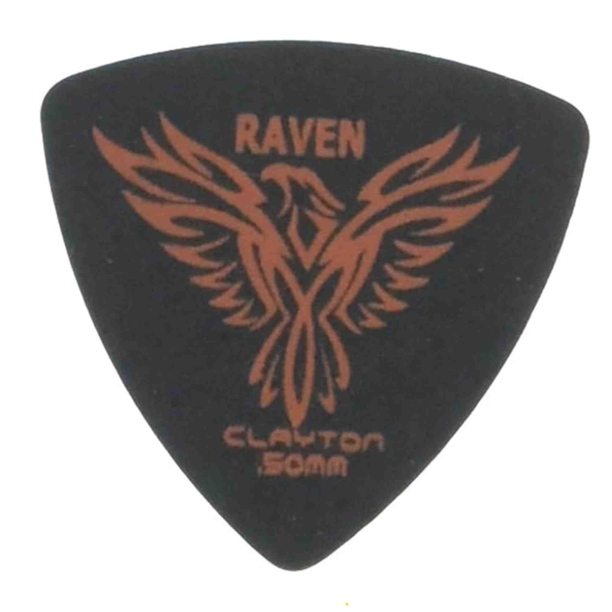 Clayton BRT50 Raven Rounded Triangle Guitar Picks, Black - 0.50 mm - 72 Pieces