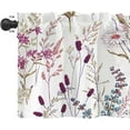 thumbnail image 2 of Kitchen Curtains Valances, Rod Pocket Valances for Windows, Small Window Treatment Valances for Window, Living Room, Bedroom, Bathroom, 1 Panel, 54" W x 18" L, Purple Flowers, 2 of 6