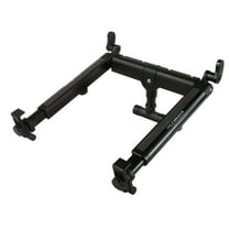 Dynamic laptop stand that mounts to any 5/8-in threaded stand to such as a microphone stand or an Ultimate Support APEX AX-48 Pro keyboard stand
