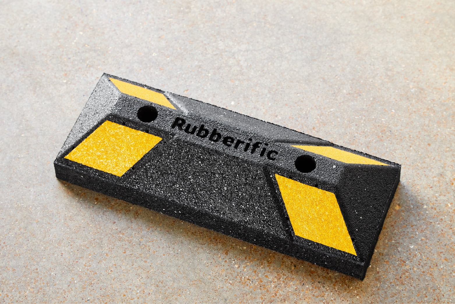 Rubberific Universal Auto Garage Parking Stop, Rubber Outdoor Car Parking Block - 16 in, 2 Pack