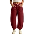 thumbnail image 2 of Bnwani Woman Pants, Fashion With Pockets Causal Pants Solid Wide Leg, 2 of 7