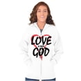 thumbnail image 3 of Love is From God Heart Christian Zip Hoodie Sweatshirt Women Brisco Brands S, 3 of 5