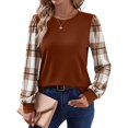 thumbnail image 5 of Long Sleeve Shirts for Women Fall Fashion Tops Crew Neck Lightweight Casual Pullover Fall Layering Top XL, 5 of 6