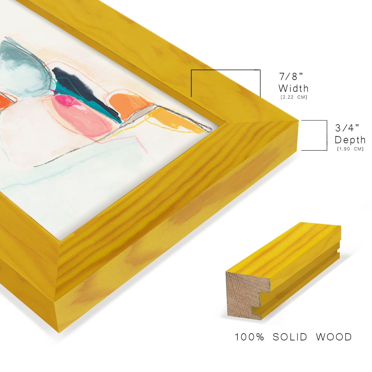 Factotum I -Framed Print w/glass-Sunflower Yellow