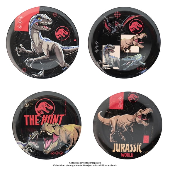 Plato Mediano Prichos Jurassic World de Melamina Varios Diseños 1 pieza