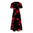 thumbnail image 4 of Jusqu'à 65 % de Réduction! Robes de Mode d'Été pour Femmes 2024 Grande Taille Manches Courtes Col Rond Robe Longue Ample Imprimée, 4 of 4