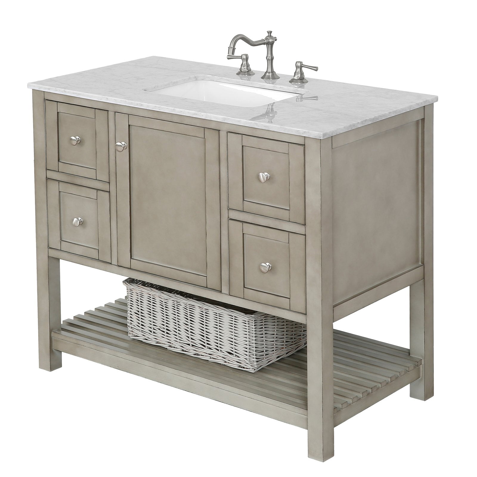 Lakeshore 42 Bathroom Vanity With Weathered Gray Cabinet Carrara Marble Top Walmartcom Walmartcom Lakeshore 42 Bathroom Vanity With Weathered Gray Cabinet Carrara Marble Top Walmartcom Walmartcom