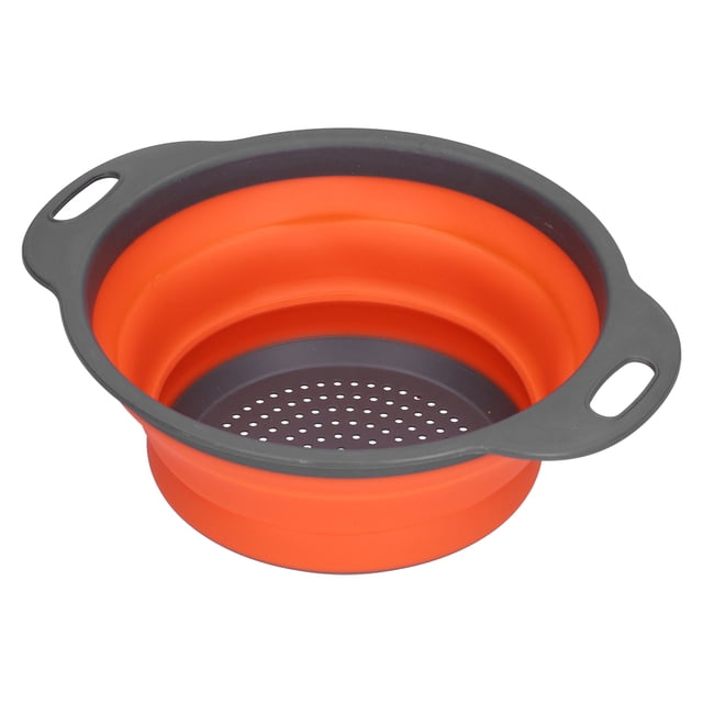 Passoire à Fruits, Rétractable Résistant à l'Abrasion Panier de Vidange Résistant à la Chaleur pour Cuisine pour Restaurant Orange Grand