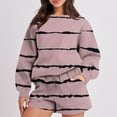 thumbnail image 1 of Puntoco moda mujer cuello redondo estampado Blusa de manga larga + bolsillos sueltos pantalones bolsillos Bandgae conjuntos liquidación Puntoco Puntoco-1435, 1 of 6