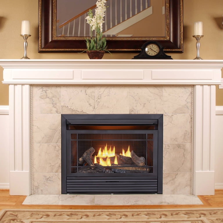 Duluth Forge 26,000 BTU Dual Fuel Ventless Gas Fireplace Insert with Remote  - Walmart.com