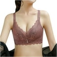 thumbnail image 4 of Bigersell Padded Bralettes for Women Ladies Comfortable Breathable No Underwire Lace Push-Up Adjustment Lift Bra Woman Underwear Big & Tall Size Sports Bras for Female, Style 3901, Coffee 38B, 4 of 9