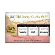 Aura Cacia Holiday Essential Oil Kit, 0.25 fl oz Bottles (3 Pack)