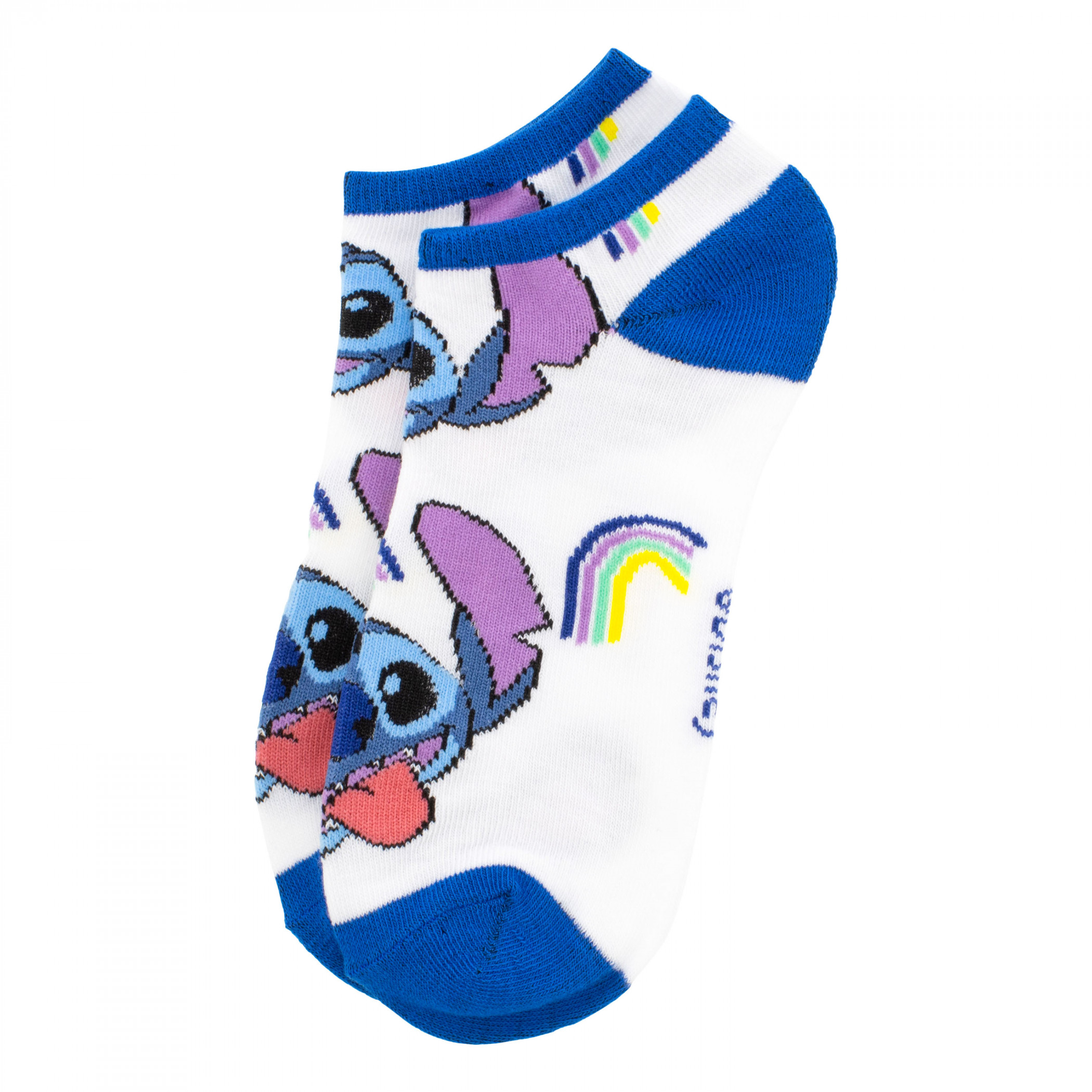 Lilo & Stitch 891675 Rainbows & Flowers Womens Ankle Socks - 6 Pair