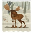 thumbnail image 3 of Ambesonne Northwoods Shower Curtain, Funny Elk Mascot, 69"Wx75"L, Multicolor, 3 of 3