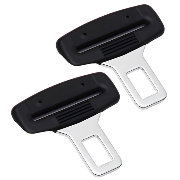 RIONIMA 2 Pcs Stainless Steel Seat Belt Clips, Durable Anti-Slip Seatbelt Buckle for Car Truck Van, Sleek Black Accessory