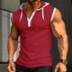 thumbnail image 2 of Camiseta sin mangas para hombre - Con capucha, color liso, entrenamiento de verano en el gimnasio, material que no se arruga con el lavado, tallas reales, tallas S-XXXL, 2 of 7