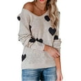 thumbnail image 1 of Tricot pour Femmes Saint-Valentin Doux Confortable Coupe Ample Décontracté Hiver Chaud Col Roulé Haut, 1 of 5