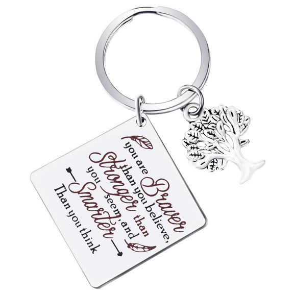 JNB/k0075/Inspirational Engraved - You are braver than you believe Keychain…