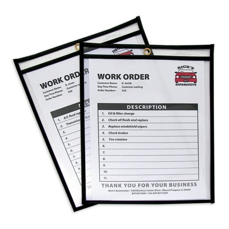 Shop Ticket Holders, Stitched, Both Sides Clear, 50 Sheets, 8 1/2 X 11, 25/box | Bundle of 5 Boxes