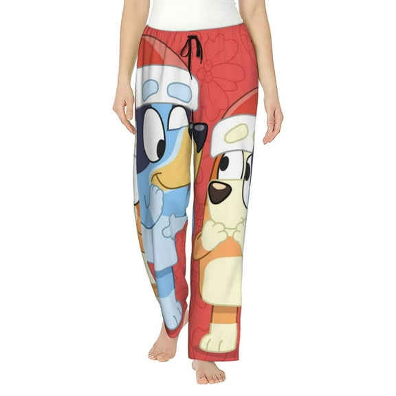 Silaia Bluey Print Pajama Pants for Women,Women’s Pajama Bottoms,Sleep & Lounge Pants with Pockets and Elastic Waist-Small