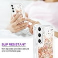 thumbnail image 6 of for Samsung Galaxy A35 Case, Shockproof Clear TPU Liquid Glitter Case with 1 Screen Protector, Bling Gold Glitters Case for Samsung A35 for Women, 6 of 7