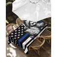 thumbnail image 3 of Outdoor Tablecloth with Umbrella Hole, American Flag Law Enforcement Thin Blue Line Zippered Table Cloth for Rectangle Tables, Animal Sloth Washable Waterproof Tablecloths for Picnic Patio Garden, 3 of 9