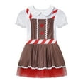 thumbnail image 4 of inhzoy Kids Girls Christmas Gingerbread Man Dress-Up Figure Skating Dress Brown 16, 4 of 7