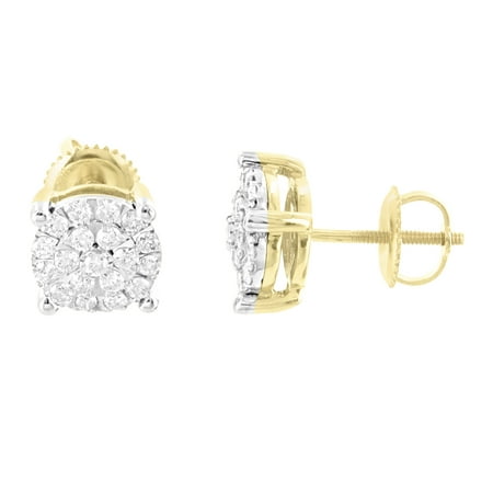 Master Of Bling Solitaire Diamond Earrings Round Shape 0 50 Ct Solitaire Diamond Earrings Round Shape 0 50 Ct Cer Set 10k Real Yellow Gold 8mm