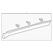 Genuine OE Toyota Rocker Molding - 75860-60040-E0