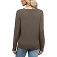 thumbnail image 6 of Women's V-neck Sweater Pullover Comfortable Lightweight Sweater Long Sleeve Top Autumn Clothing, 6 of 9