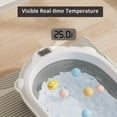 thumbnail image 3 of AJONALAA Folding Baby Bathtub with Real-Time Temperature & Showerhead Holder,Portable Infant Tub(Gray,Net), 3 of 9