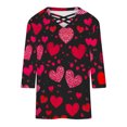 thumbnail image 4 of Gkeoshab Summer Tops Women's Fashion Long Sleeve Soft Top with Romantic Heart Print Perfect for Valentine's Day Black XL Cute Summer Tops, 4 of 5