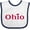 White and Navy, variant on Inktastic Ohio in Red Text with Heart Boys or Girls Baby Bib
