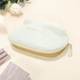 thumbnail image 3 of Ofertas Únicas 1 Pc Bolsa de Maquillaje Semicircular con Cierre para Vacaciones y Viajes de Negocios PU Blanca, 3 of 5