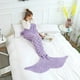 thumbnail image 2 of Manta tejida a mano, suave y cómoda, manta de sirena para la siesta, manta de color sólido, manta sencilla y transpirable, 2 of 6