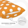 thumbnail image 3 of Naloa Orange And White Polka Dot Pillowcase, Throw Pillowcase, Wrinkle-Free, Stain-Resistant with Hidden Zipper for Bedroom Sofa-20"x30", 3 of 6