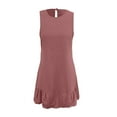 thumbnail image 6 of Women's Summer Casual Dress Round Neck Sleeveless Ruffle Tank A Line Beach Wear Comfortable Flowy Outfit Womens Casual Trendy Midi Dresses, 6 of 7