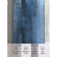 thumbnail image 6 of Abstract Blue Art Sheer Curtains 45 inches Long 2 Panels Set Retro Gradient Blue Watercolor Tiers Sheers Rod Pocket Small Window Short Curtains for Kitchen Cafe, Each 52" W x 45" L, 6 of 7