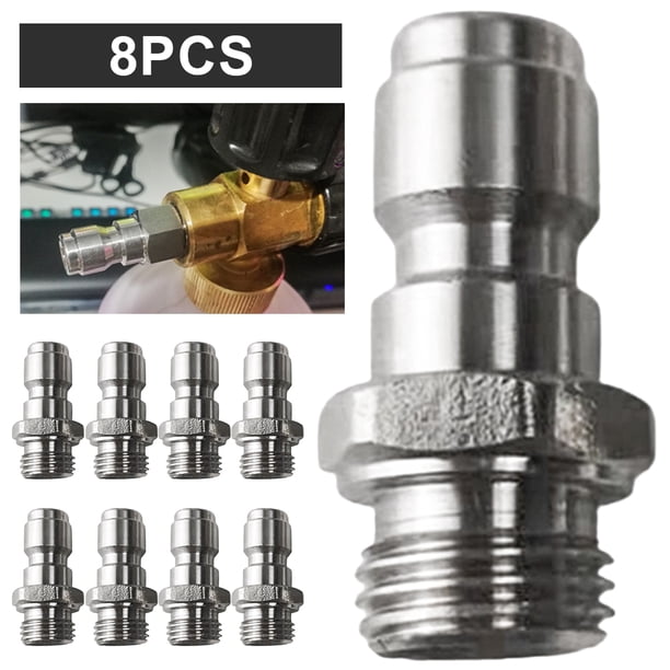Lavadora Alta Presión para Lavado Coches Conector Rápido 1/4 Rosca Acero Inoxidable Con Filtro Acero Inoxidable (G1/4 Macho)