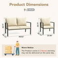 thumbnail image 2 of MRUAKA 3-Piece Outdoor Patio Conversation Set, Metal Frame Furniture Sofa with Armchairs & Coffee Table, Weather-Resistant Cushions for Balcony, Deck, Poolside Beige, 2 of 7