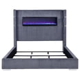 thumbnail image 4 of Tisdall Upholstered Cal King Flame Visualizer Bed Grey, 4 of 10