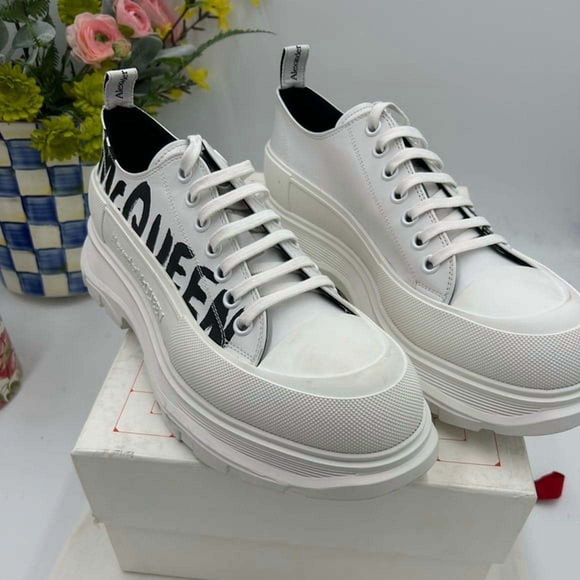 Men's Alexander, McQueen tread slick graffiti sneakers, size 46