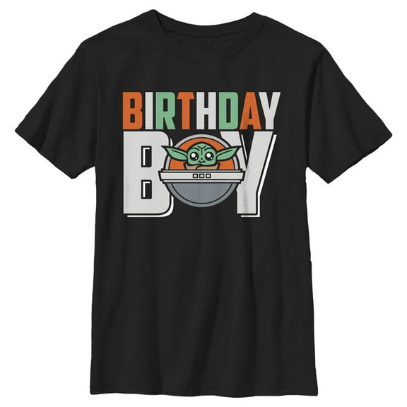 Boy's Star Wars: The Mandalorian Birthday Grogu Graphic Tee Black Medium