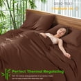 thumbnail image 3 of Sonoro Kate Breathable Bamboo Bed Sheet Set - Deep Pockets - 4 Piece, King, Brown, 3 of 6